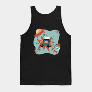 Retro Spaceman - Mid-Century Modern Space Tank Top